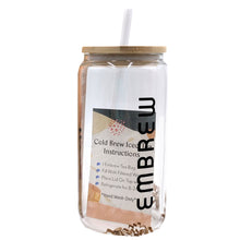 Load image into Gallery viewer, Cold Brew Iced Tea Tumbler - Glass + Bamboo
